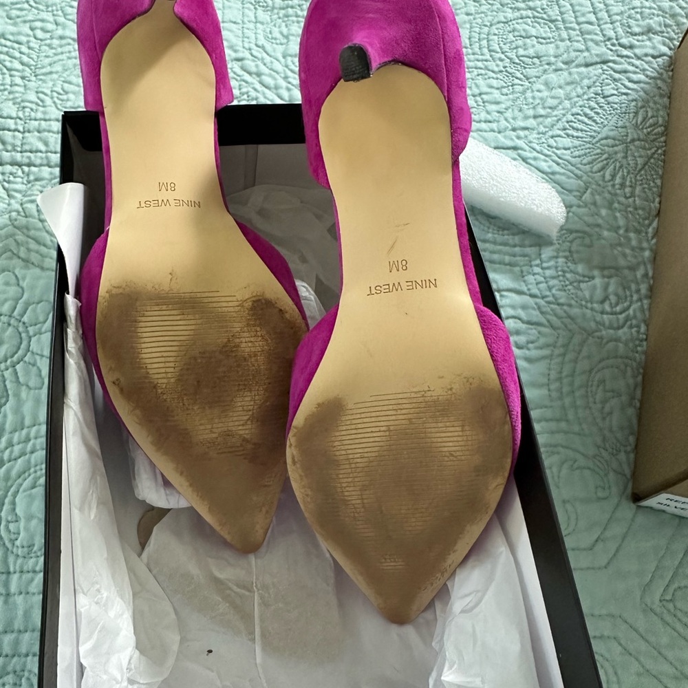 Nine West Pink Heels Suede Elegance - Picture 3 of 8
